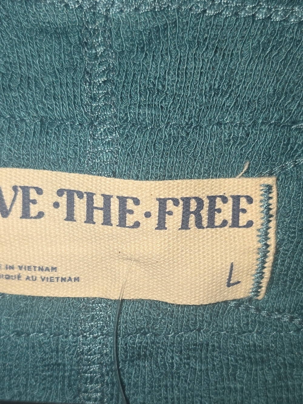 NWT-We The Free Teal Solid Rib Knit Ruffle Mock Neck Long Sleeve Layering Top L - Picture 3 of 10